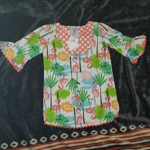 Mudpie 12- 18 month flamingo cover up dress